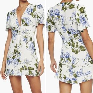 NWT Reformation Mya Floral Puff Sleeve Dress